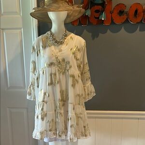 Simply Southern White and Gold Dress